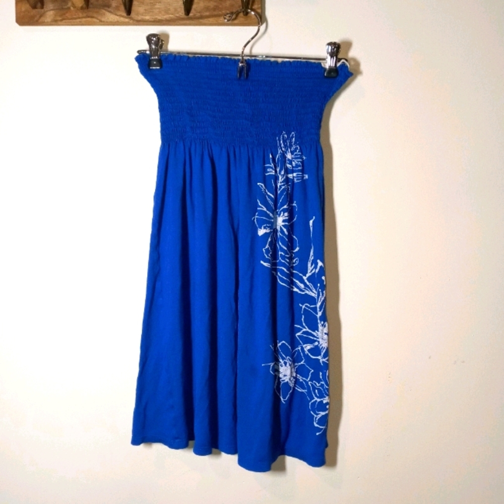 Blue strapless dress/coverup